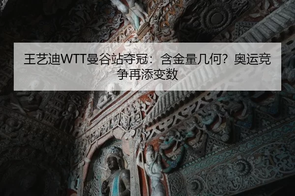 王艺迪WTT曼谷站夺冠：含金量几何？奥运竞争再添变数